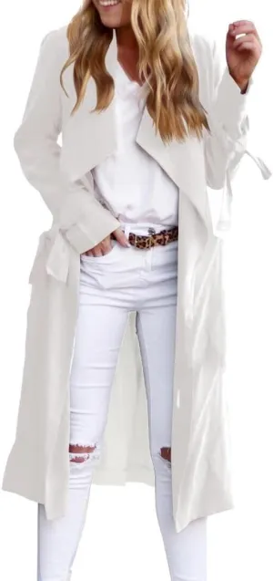 Women's Long Sleeve Open Front Casual Jackets Trendy Lapel Collar Lightweight Blazer
