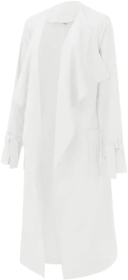 Women's Long Sleeve Open Front Casual Jackets Trendy Lapel Collar Lightweight Blazer