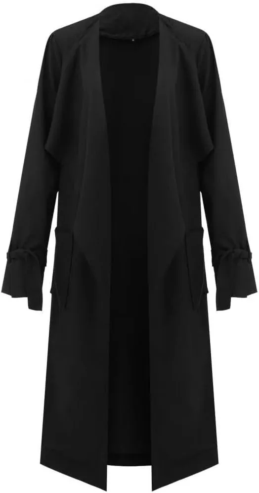 Women's Long Sleeve Open Front Casual Jackets Trendy Lapel Collar Lightweight Blazer