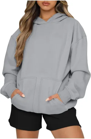 Womens Oversized Hoodies Sweatshirts Casual Long Sleeve Fleece Hooded Pullover Tops Fall Winter Clothes