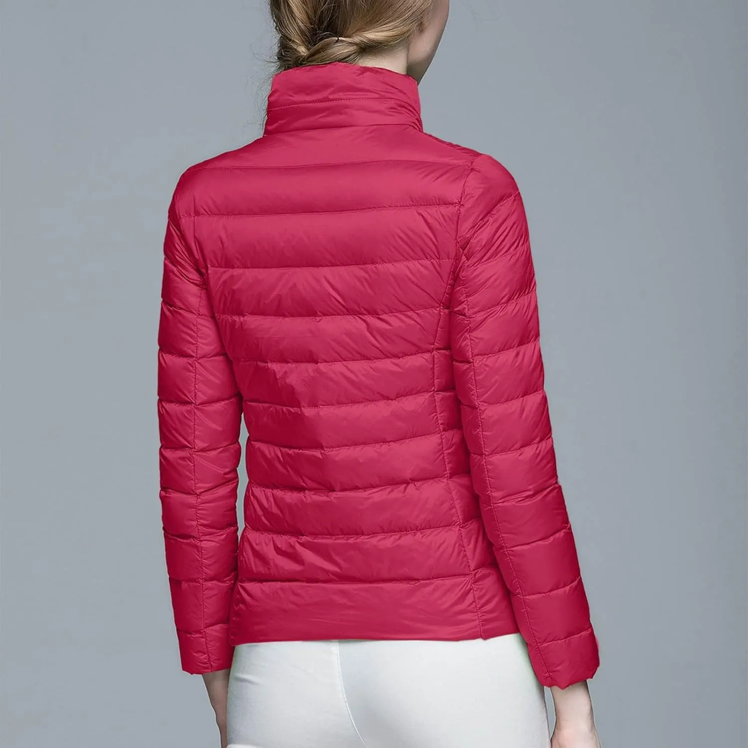 Womens Puffer Jacket 2024 Winter Warm Packable Down Jacket Lightweight Slim Fit Hooded Jacket Short Duck Down Coat