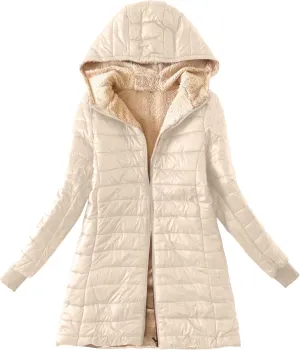 Womens Quilted Jackets Fleece Lined Zip Up Hoodie Jacket Padded Cotton Winter Lamb Coat Warm Sweater Coats