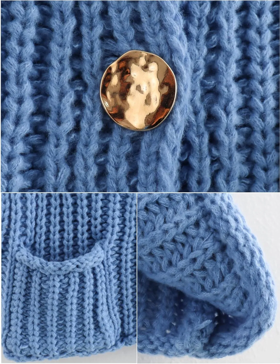 Women's Sleeveless Chunky Knit Top Casual Cropped Button Down Sweater Vest Open Front Cardigan with Pockets