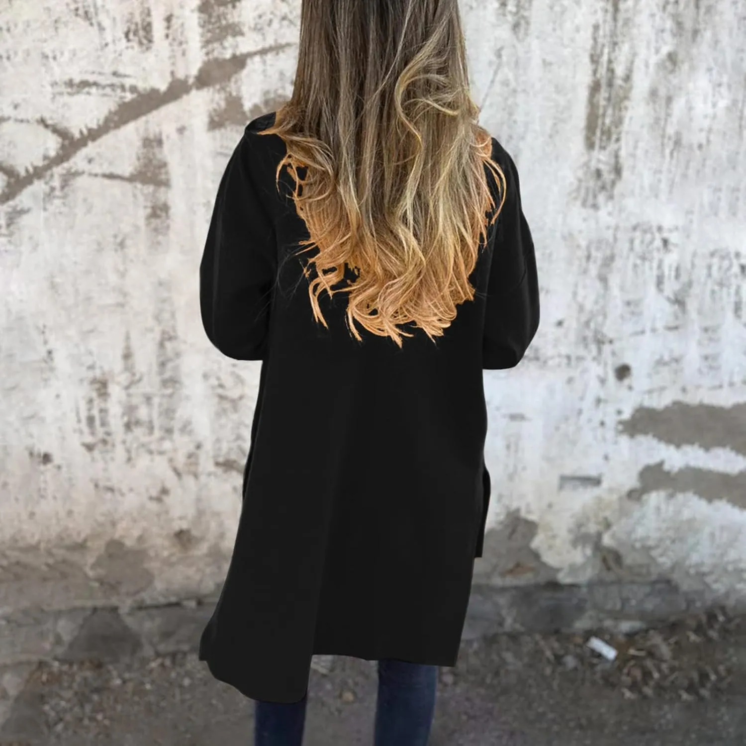 Women's Trench Coat Elegant Plain Long Sleeve Zip Up Winter Jacket Lapel Fuzzy Fleece Casual Solid Color Jackets