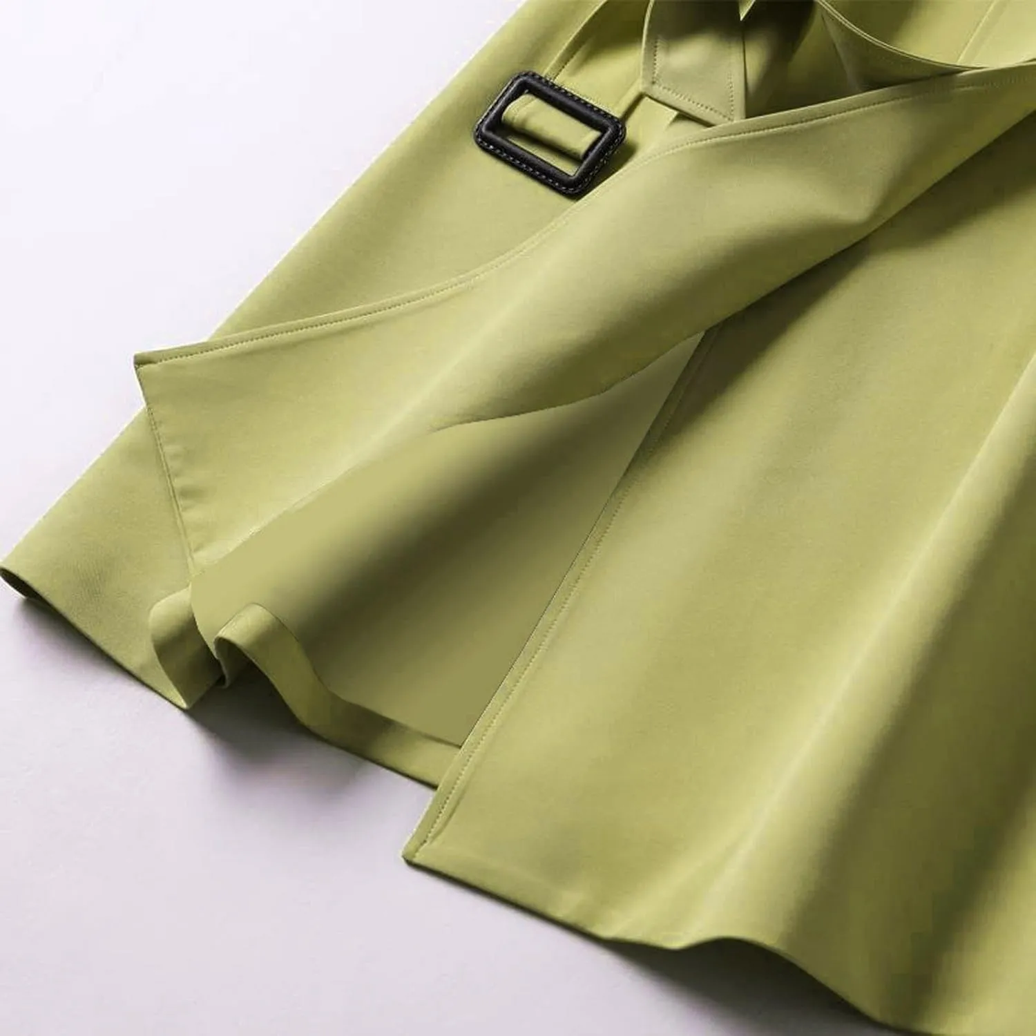 Womens Trench Coat Long Double Breasted Jacket Classic Elegant Windproof Lapel Overcoat with Belt Fall Winter Outwear