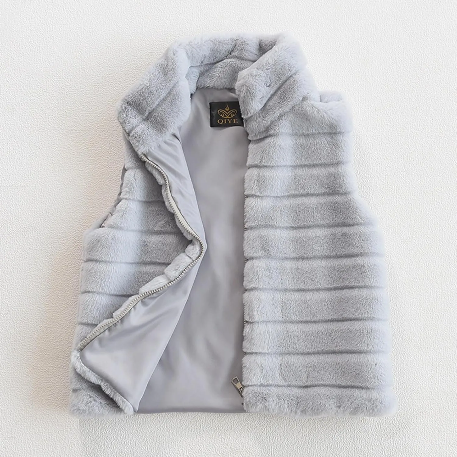 Womens Vest Fuzzy Fleece Cropped Winter Coats Plus Size Sleeveless Sweaters Faux Fur Shaggy Open Front Short Cardigan