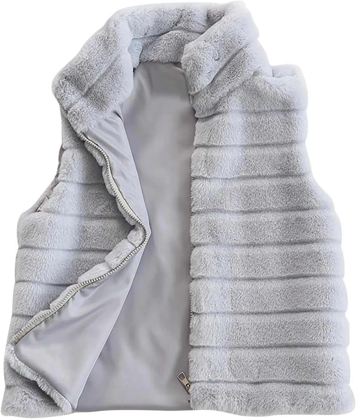 Womens Vest Fuzzy Fleece Cropped Winter Coats Plus Size Sleeveless Sweaters Faux Fur Shaggy Open Front Short Cardigan