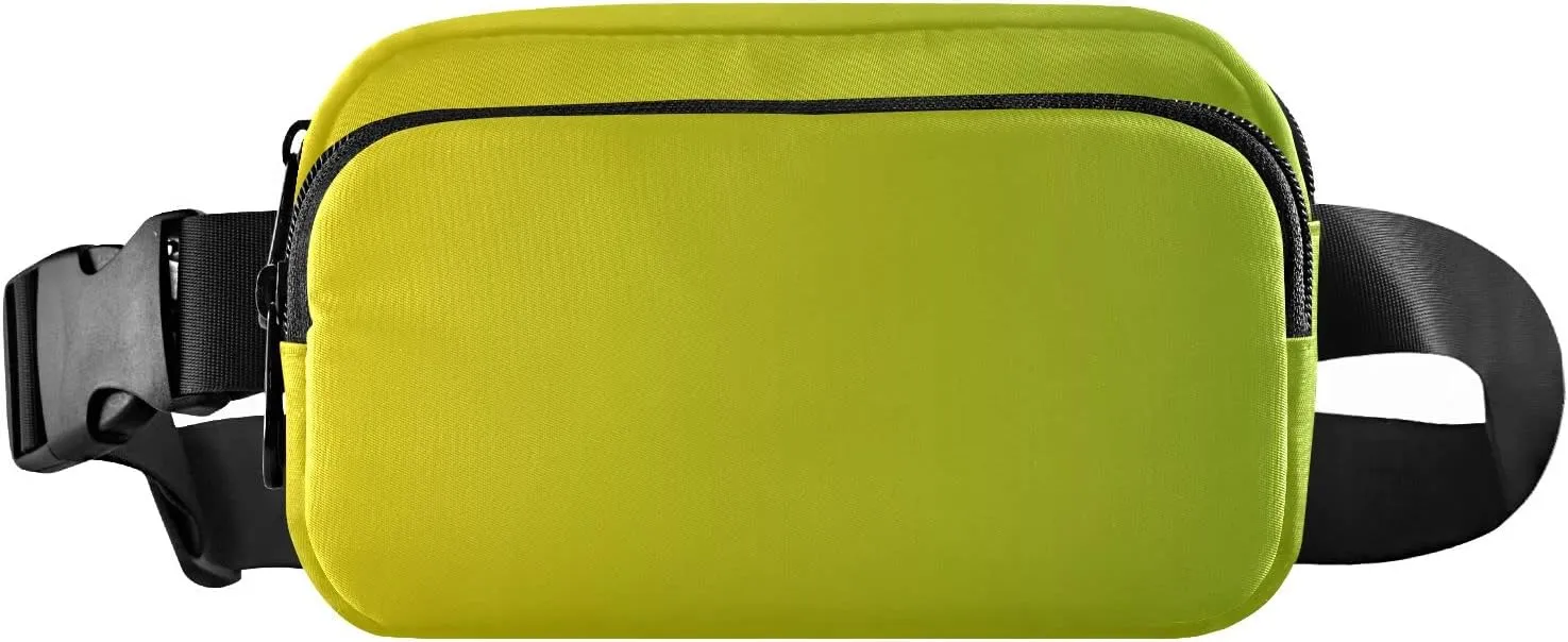 Yellow Gradient Fanny Pack for Women Men Belt Bag Crossbody Waist Pouch Waterproof Everywhere Purse Fashion Sling Bag for Running Hiking Workout Travel
