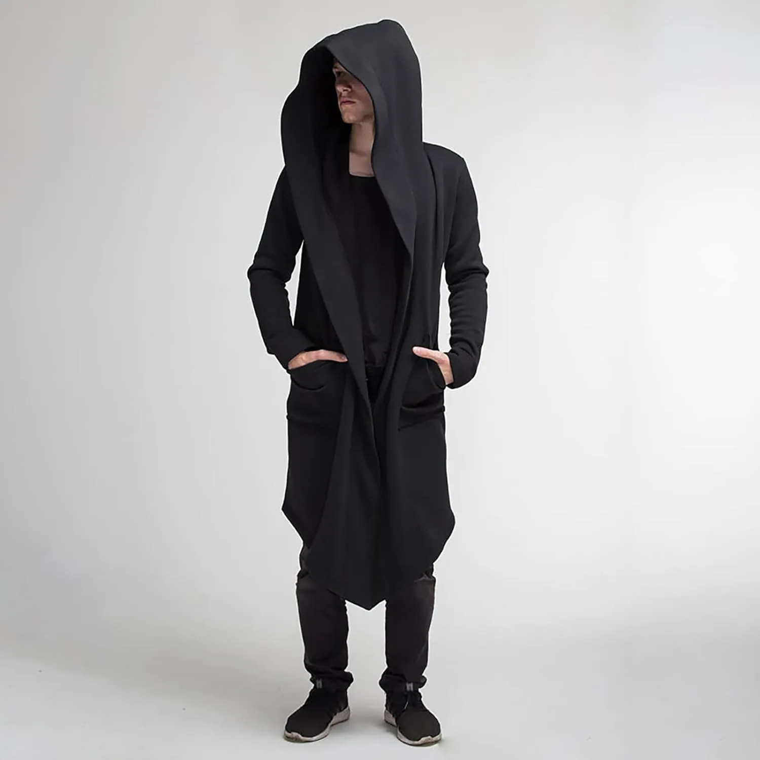 Ymosrh Light Rain Jacket Mens Men's Slim Long Hooded Cardigan Warm Woolen Coat Jacket Jackets for Men Waterproof