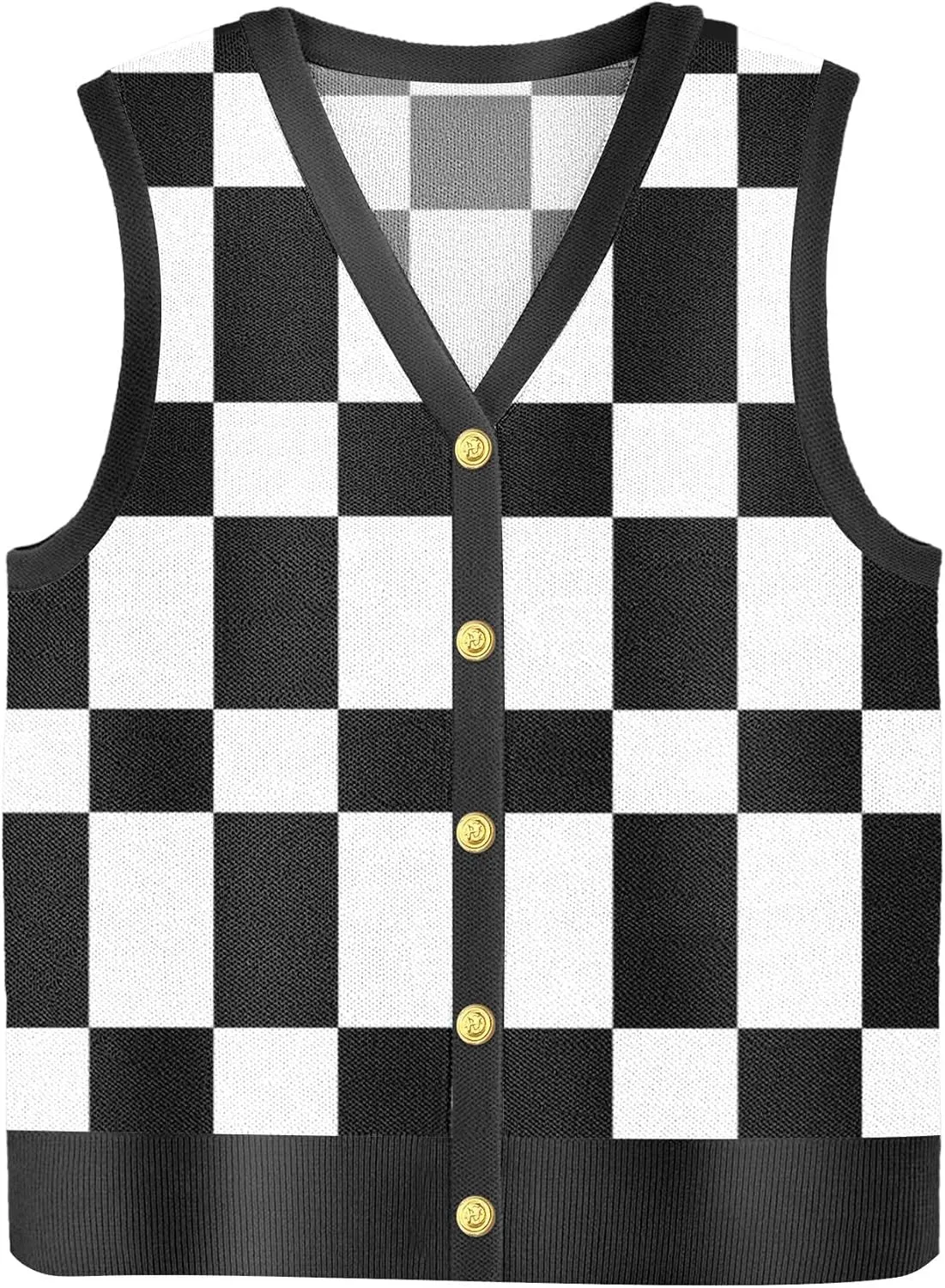 Zeagoo Womens Sweater Vest V Neck Button Down Shirts Trendy Knit Sleeveless Cardigan Top Shirt S-XXL